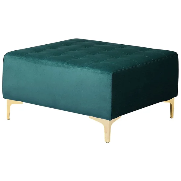 Modular Corner Sofa Bed 4 Seater ABERDEEN Velvet Teal with Ottoman Right Hand