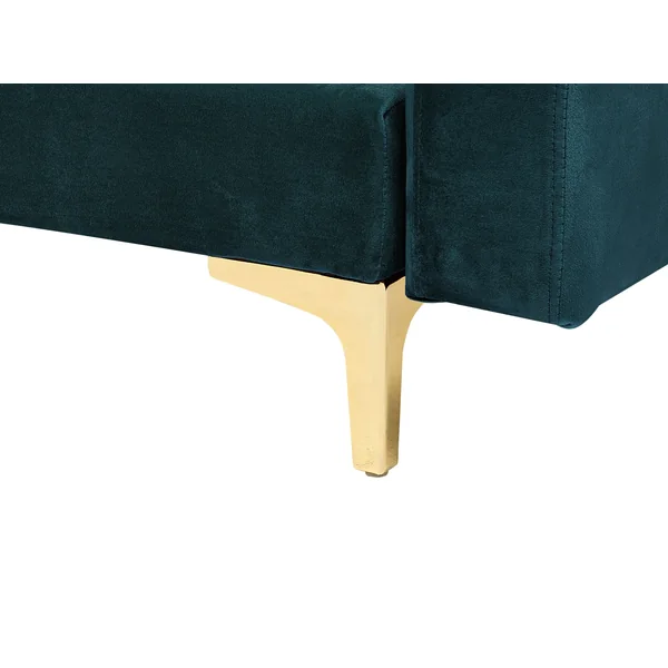Modular Corner Sofa Bed 4 Seater ABERDEEN Velvet Teal with Ottoman Right Hand