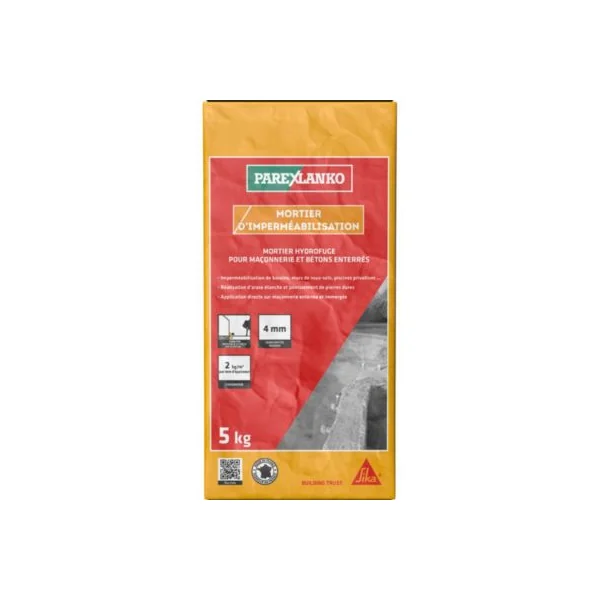Mortier d'impérméabilisation Parexlanko couleur gris en sac de 5 kg