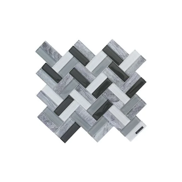 Mosaïque verre Xavier gris L. 27,5 x l. 31,5 cm Mat Inter