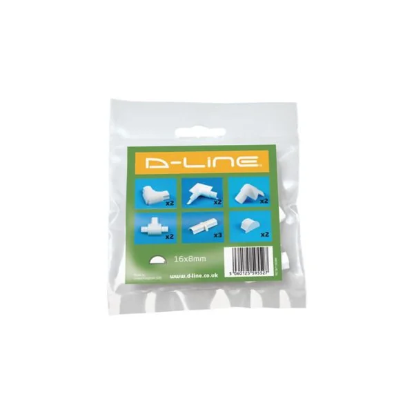 Multi-pack d'accessoires pour goulotte D-Line blanche 16 x 8 mm