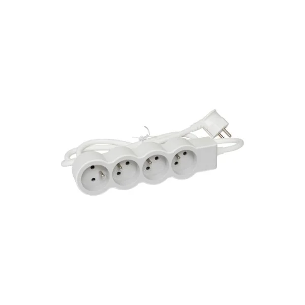 Multiprise 4 prises Legrand blanc et gris 3 m