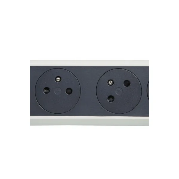 Multiprise 5 prises rotative à fixer Legrand blanc et gris 1.5 m