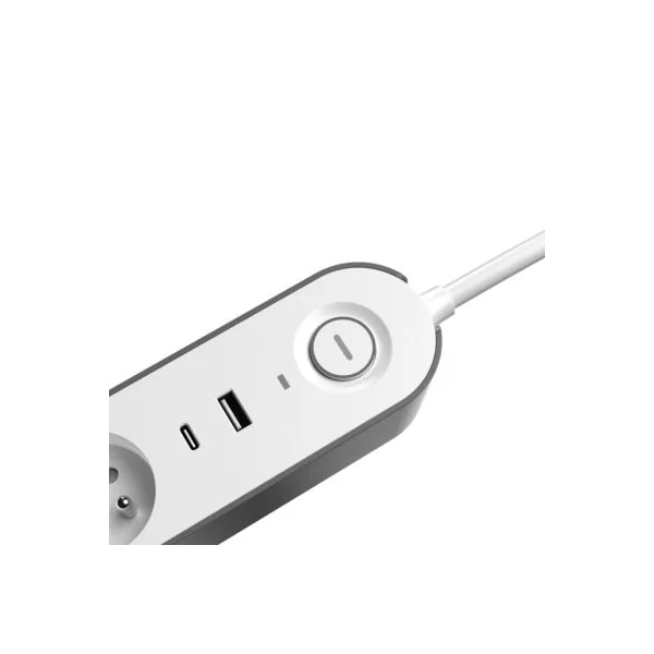 Multiprise 6 prises + 2 USB Jacobsen 1.5 m blanche