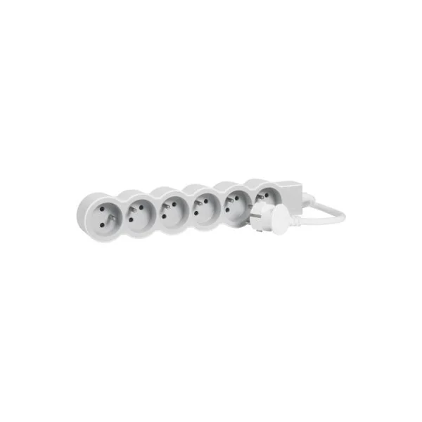 Multiprise 6 prises Legrand blanc et gris 3 m