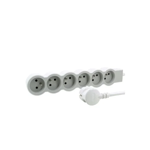 Multiprise 6 prises Legrand blanc et gris 3 m