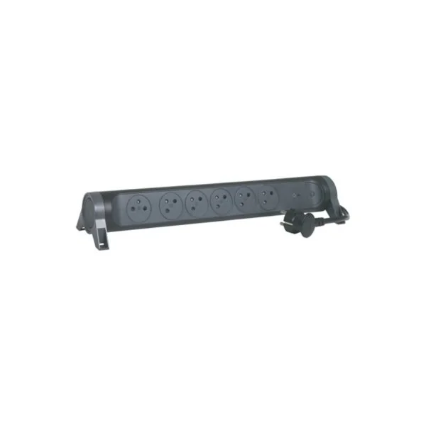 Multiprise parafoudre 6 prises Legrand noir et gris 1.5 m