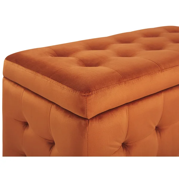 Opbergpoef MICHIGAN Fluweel Oranje