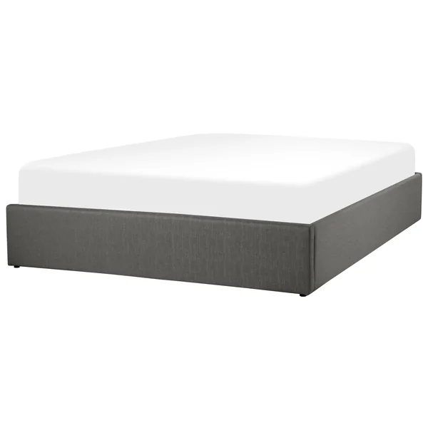 Ottoman Bed without Headboard Fabric DINAN 160 x 200 cm (EU King Size) Dark Grey