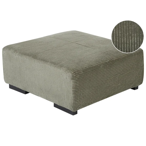 Ottoman LUNGO Velours côtelé Vert