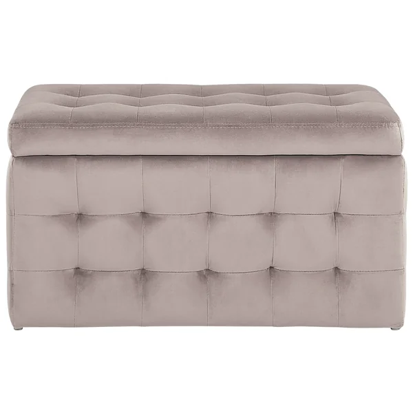 Ottomane mit Stauraum MICHIGAN Samtstoff Rosa