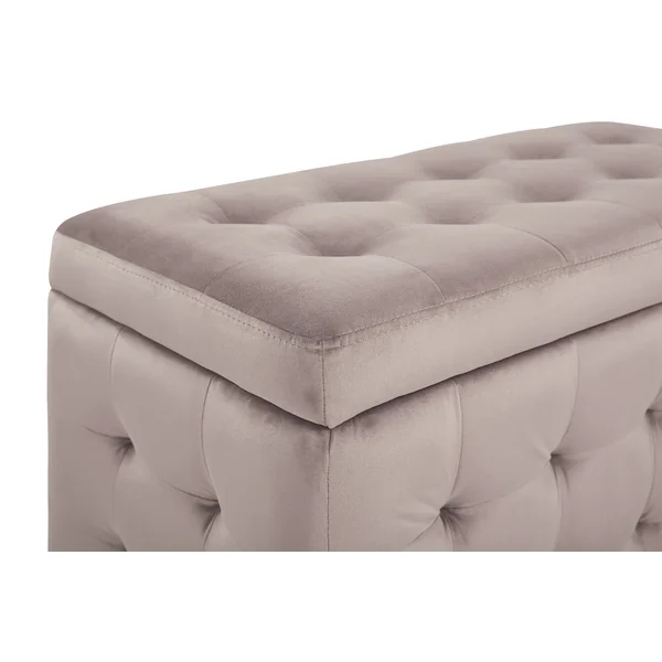 Ottomane mit Stauraum MICHIGAN Samtstoff Rosa