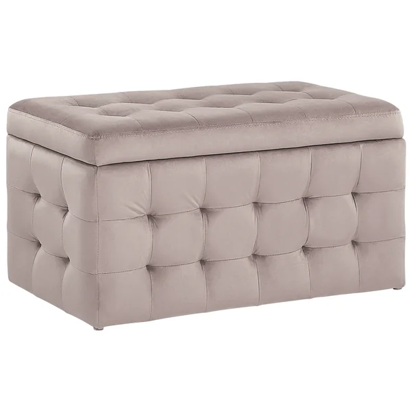 Ottomane mit Stauraum MICHIGAN Samtstoff Rosa