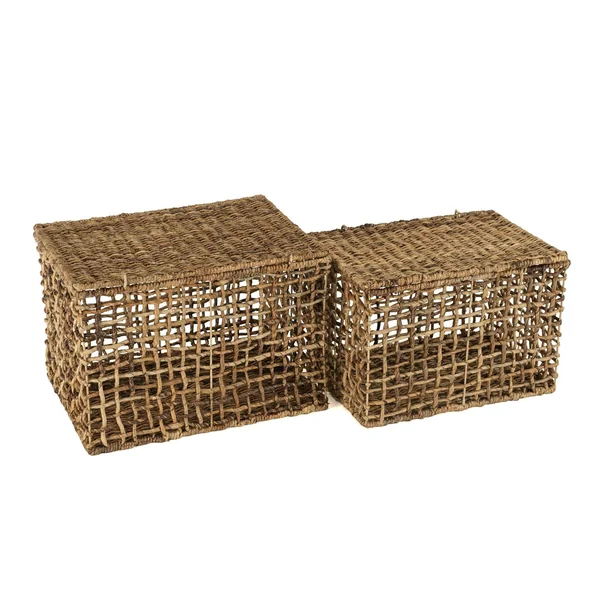 Panier de rangement / coffre en chanvre tressé (lot de 2) SWING