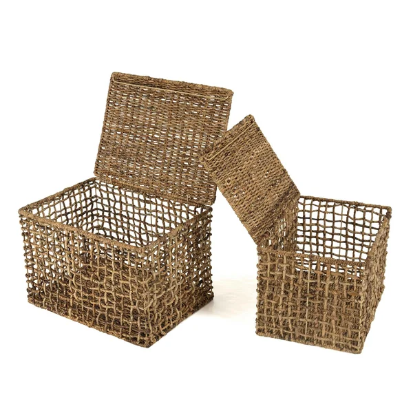 Panier de rangement / coffre en chanvre tressé (lot de 2) SWING