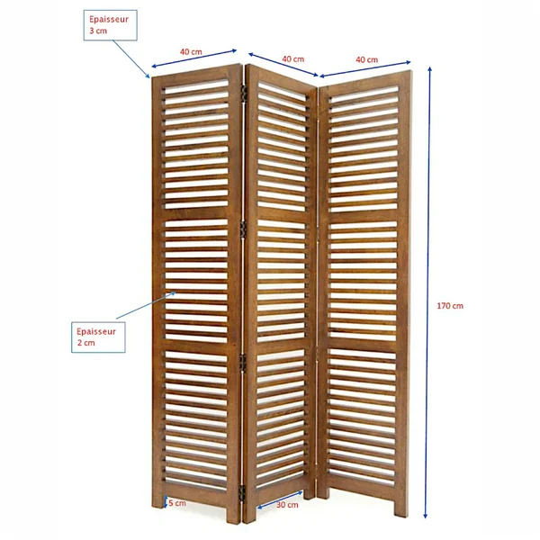 PARAVENT PERSIENNES 170cm