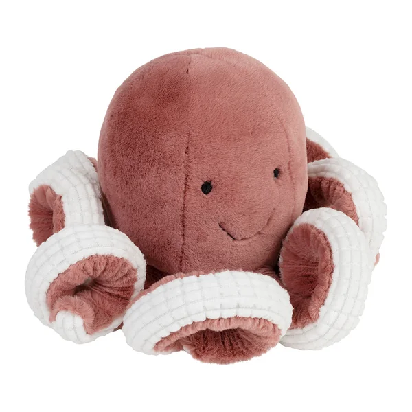 Peluche poulpe en tissu corail