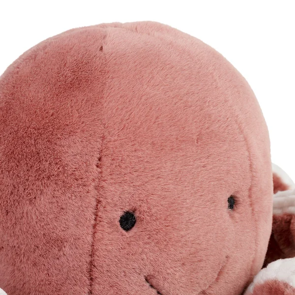 Peluche poulpe en tissu corail