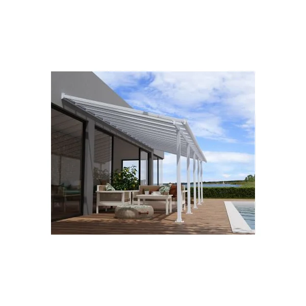 Pergola adossée fixe aluminium Canopia by Palram Olympia blanc 3 x 9,71 m