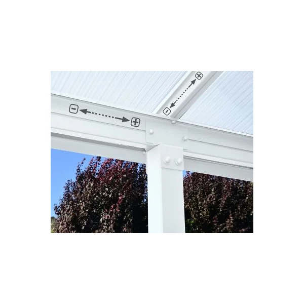 Pergola adossée fixe aluminium Canopia by Palram Olympia blanc 3 x 9,71 m