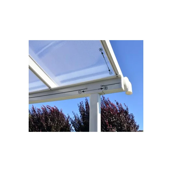 Pergola adossée Sierra Palram Canopia aluminium blanc 2.2 x 6.7 cm