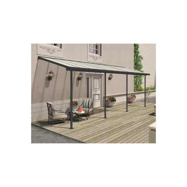 Pergola adossée Sierra Palram Canopia aluminium gris 2.2 x 6.7 cm