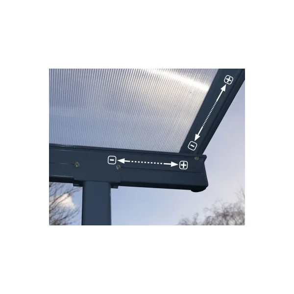 Pergola adossée Sierra Palram Canopia aluminium gris 2.2 x 6.7 cm