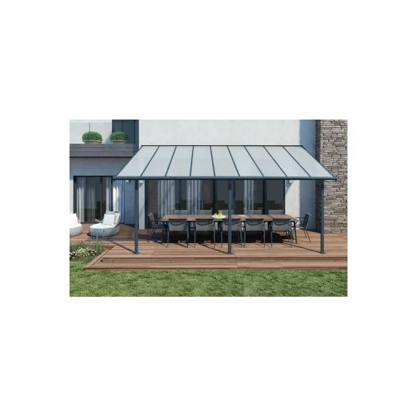 Pergola adossée Sierra Palram Canopia aluminium gris 3 x 5.6 cm