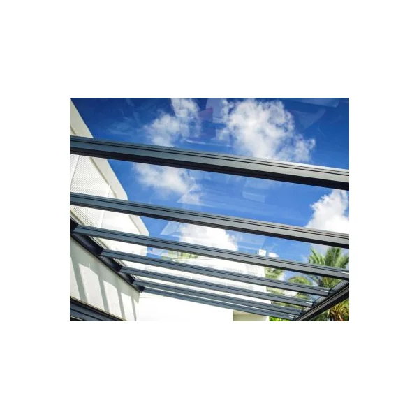Pergola adossée Stockholm Palram Canopia aluminium et polycarbonate gris 3,32 x 3,7m