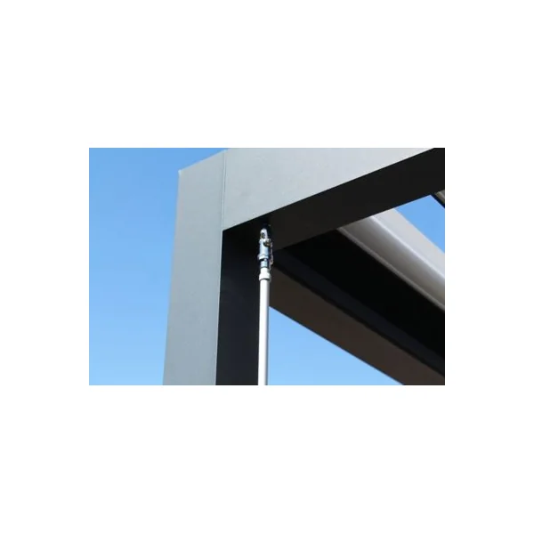 Pergola bioclimatique adossée manuelle Salto Alumin'home aluminium gris foncé RAL 7016 - 4 x 3 m