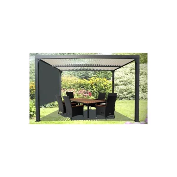 Pergola bioclimatique aluminium autoportante 3630RBIW gris anthracite 3,60 x 2,31 m