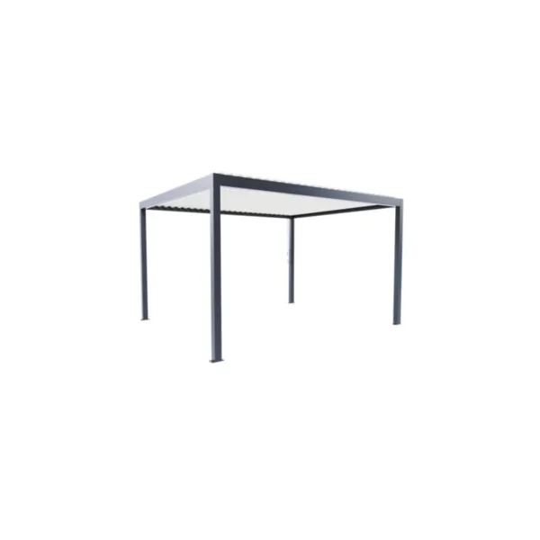 Pergola bioclimatique autoportante manuelle Salto Alumin'home aluminium gris foncé RAL 7016 - 4 x 3,5 m