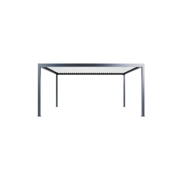Pergola bioclimatique autoportante manuelle Salto Alumin'home aluminium gris foncé RAL 7016 - 5 x 3 m