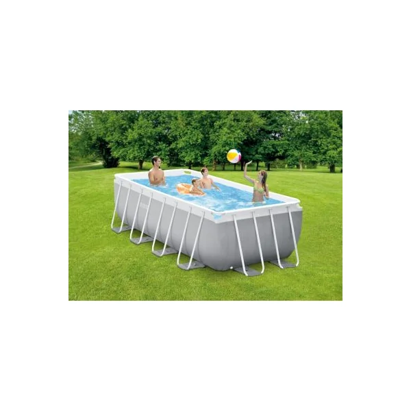 Piscine tubulaire rectangulaire gris clair 4 x 2 x 1,22 m Intex Prism Frame