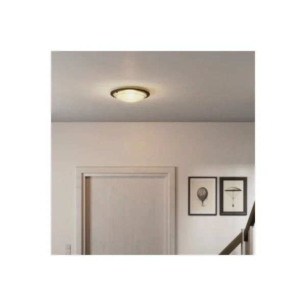Plafonnier E27 42W GoodHome Hubaa noir mat H.8 x Ø29 cm