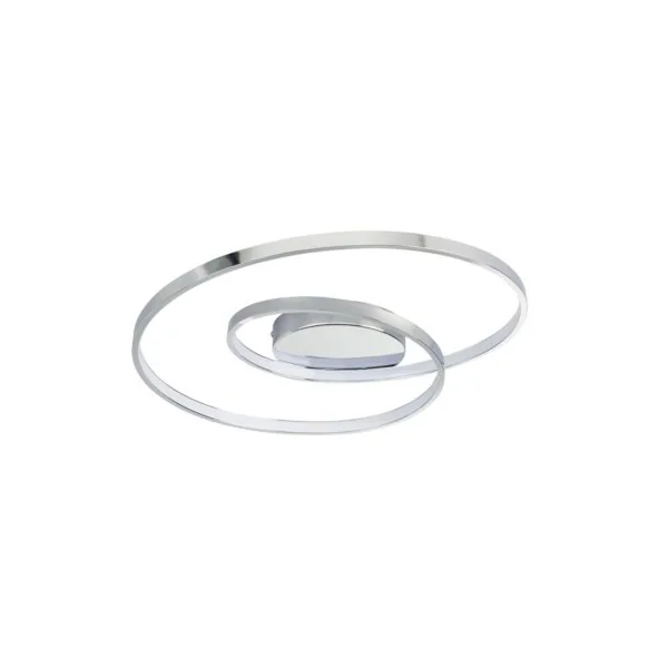 Plafonnier LED intégrée dimmable 2900lm 30W blanc chaud GoodHome Pegmati effet chromé L.47 x l.45 x H.9.5 x P.47 cm