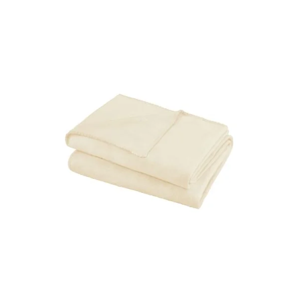 Plaid polaire 1px Cocooning beige ivoire l.120 x L.170cm