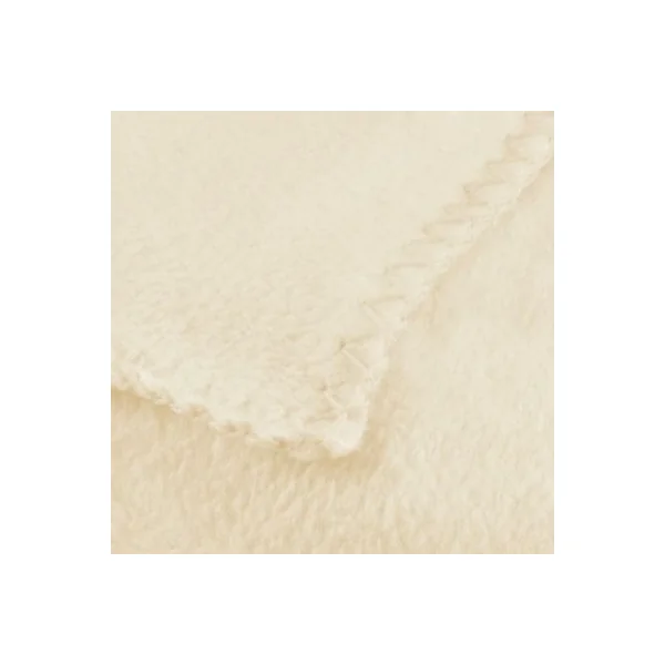 Plaid polaire 1px Cocooning beige ivoire l.120 x L.170cm