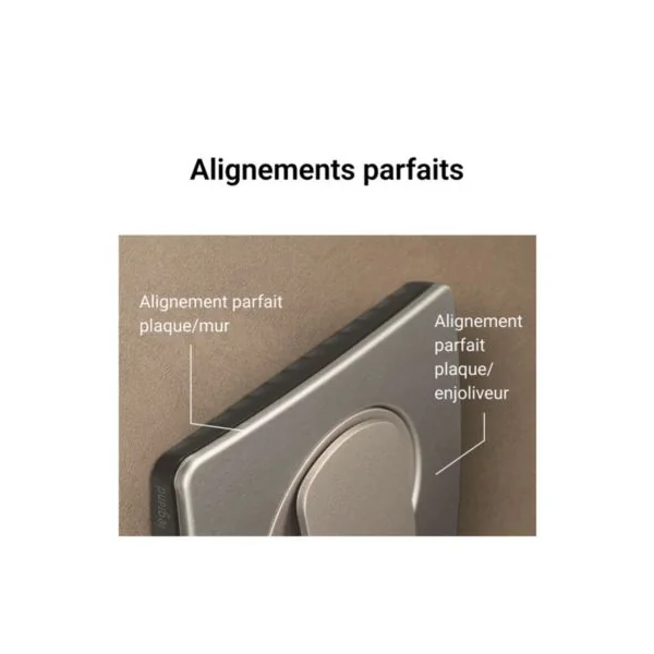 Plaque de finition 1 poste Legrand Céliane CP1721 coloris aluminium satiné l.90 x P.9 x H.82 mm