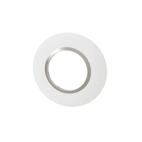 Plaque de finition 1 poste Legrand Dooxie 6 009 71 coloris blanc mat avec bague plume brillante l.100 x P.10 x H.100 mm