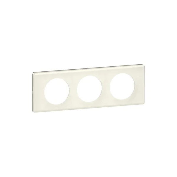 Plaque de finition 3 postes Legrand Céliane 0 693 53 coloris songe (porcelaine) l.242,5 x P.8,5 x H.82 mm