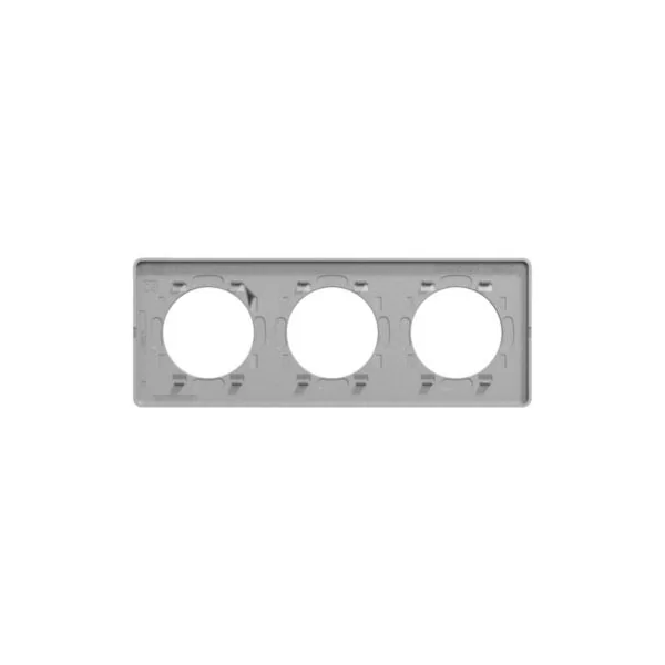 Plaque de finition 3 postes Schneider Electric Odace Touch S530806 coloris aluminium l.227 x P.10 x H.85 mm