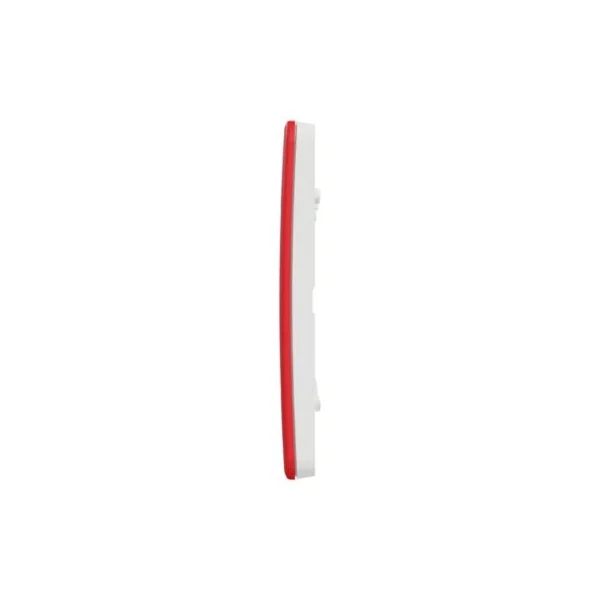 Plaque de finition 3 postes Schneider Electric Unica Studio Color NU280613F coloris rouge avec liseré blanc l.227 x P.10 x H.85 mm