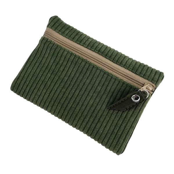 Pochette en velours kaki