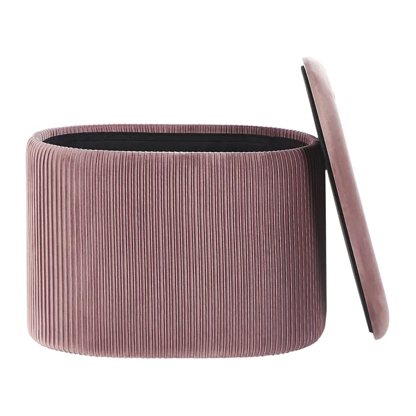 Poef met opbergruimte RICHLAND Fluweel Roze