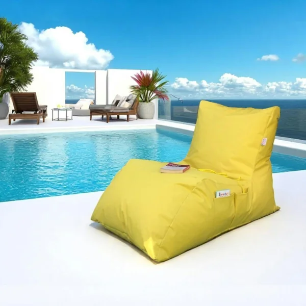Pouf bain de soleil XXL imperméable – jaune ARTA