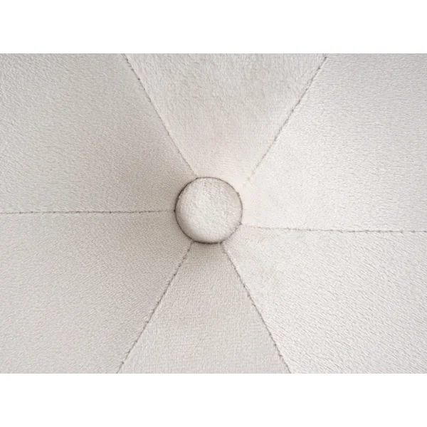 Pouf COROLLA Samtstoff Cremeweiß