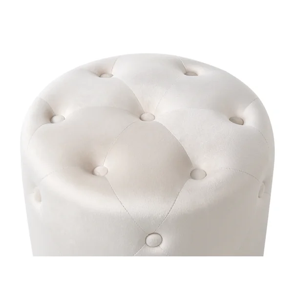 Pouf COROLLA Samtstoff Cremeweiß
