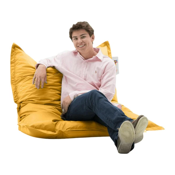 Pouf coussin de sol extérieur jaune - 100 cm ARTA
