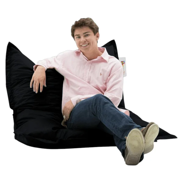 Pouf coussin de sol extérieur noir - 100 cm ARTA